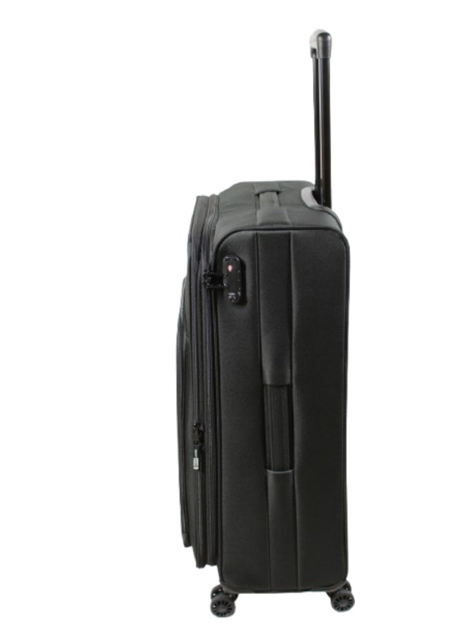 DKNY Established Softside Luggage on Wheels for Unisex | Ultra Lightweight ABS on with Spinner Wheels 4 Color Black