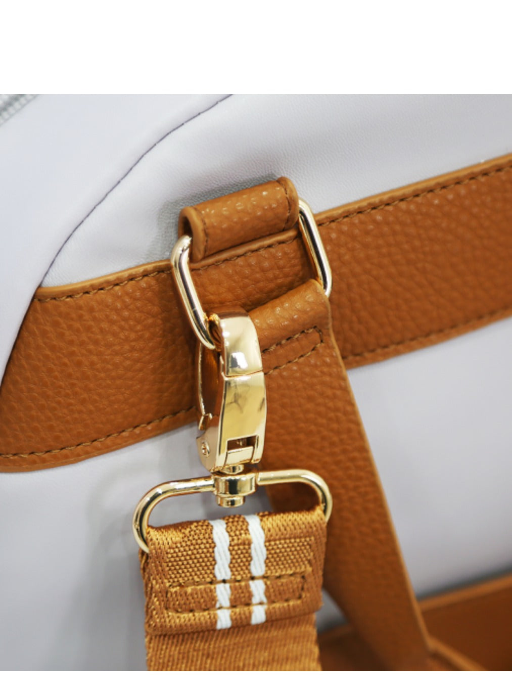 DKNY Leather Backpack for Women | Stylish light grey Color | Lightweight & Durable Design