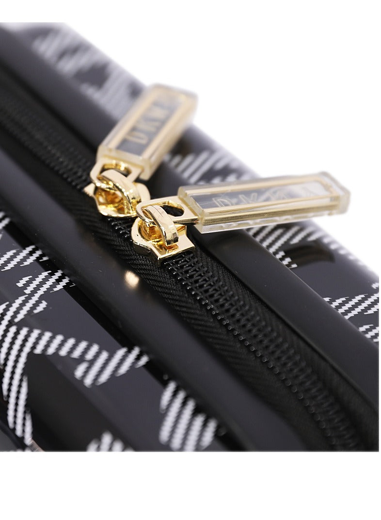 DKNY Deco Signature Beauty Case Makeup Travel Lighted Case, Cosmetic Bag Organizer Professional Adjustable Divider Storage, Waterproof Portable Make up Train Box Accessories