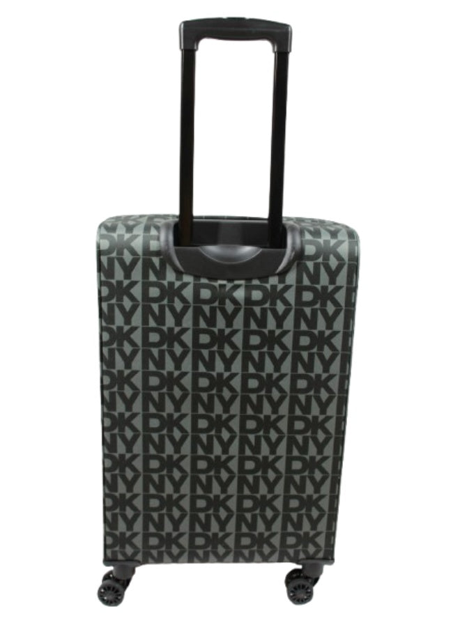 DKNY New Era Softside Luggage on Wheels for Unisex | Ultra Lightweight ABS on with Spinner Wheels 4 Color Black