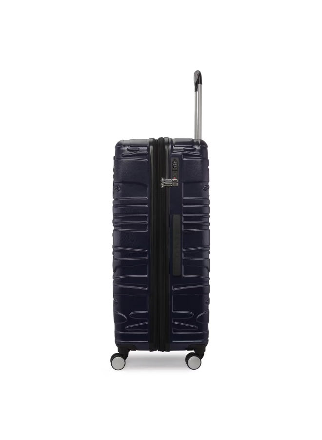 Calvin Klein State Of Flow Hardside Luggage on Wheels for Unisex | Ultra Lightweight ABS with 4 Spinner Wheels | Color Midnight Navy