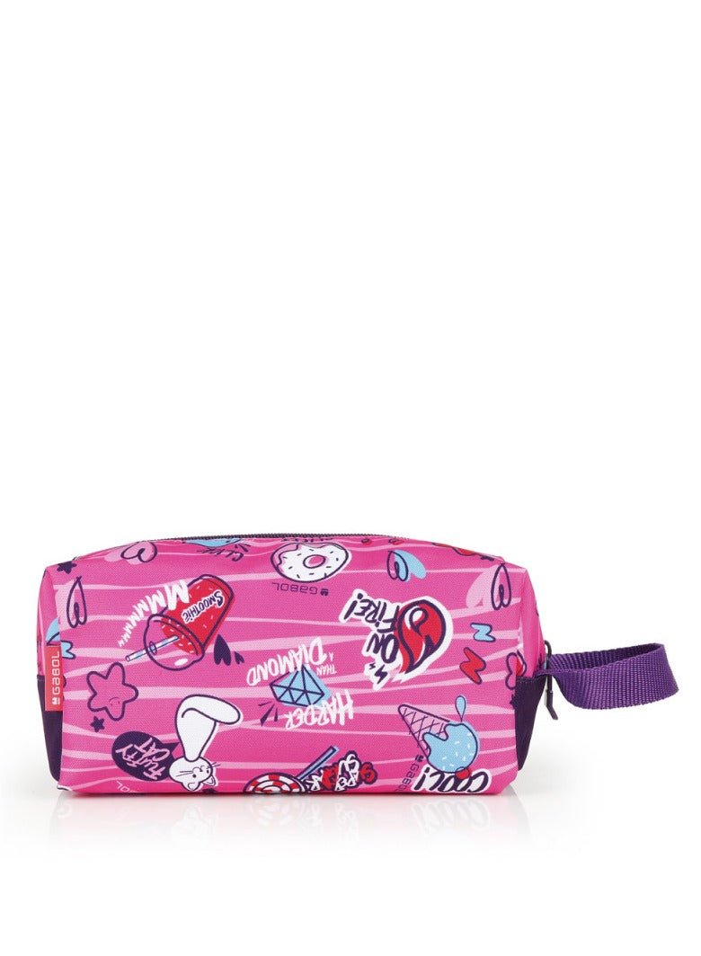 Pink Printed Pencil Case Organizer