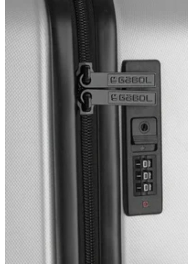 Gabol Orleans Medium Trolley Bag – Plata (Silver) – ABS Hard Shell 4-Wheel Lightweight Travel Suitcase