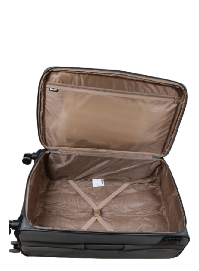 DKNY Established Softside Luggage on Wheels for Unisex | Ultra Lightweight ABS on with Spinner Wheels 4 Color Charcoal