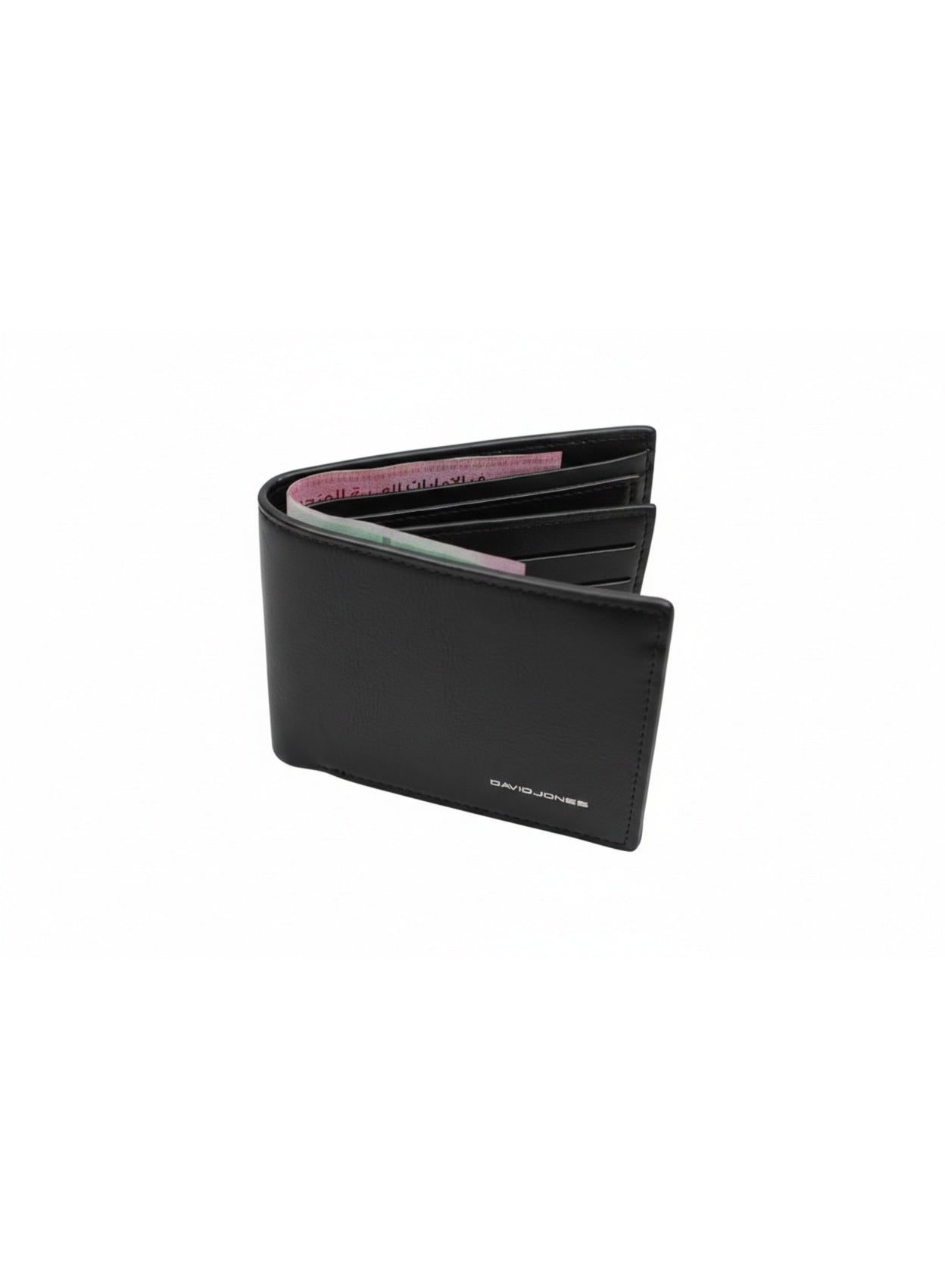 David Jones Men's Classic Bifold Wallet | Slim Genuine Leather Stylish Cash & Card Holder | Color Black