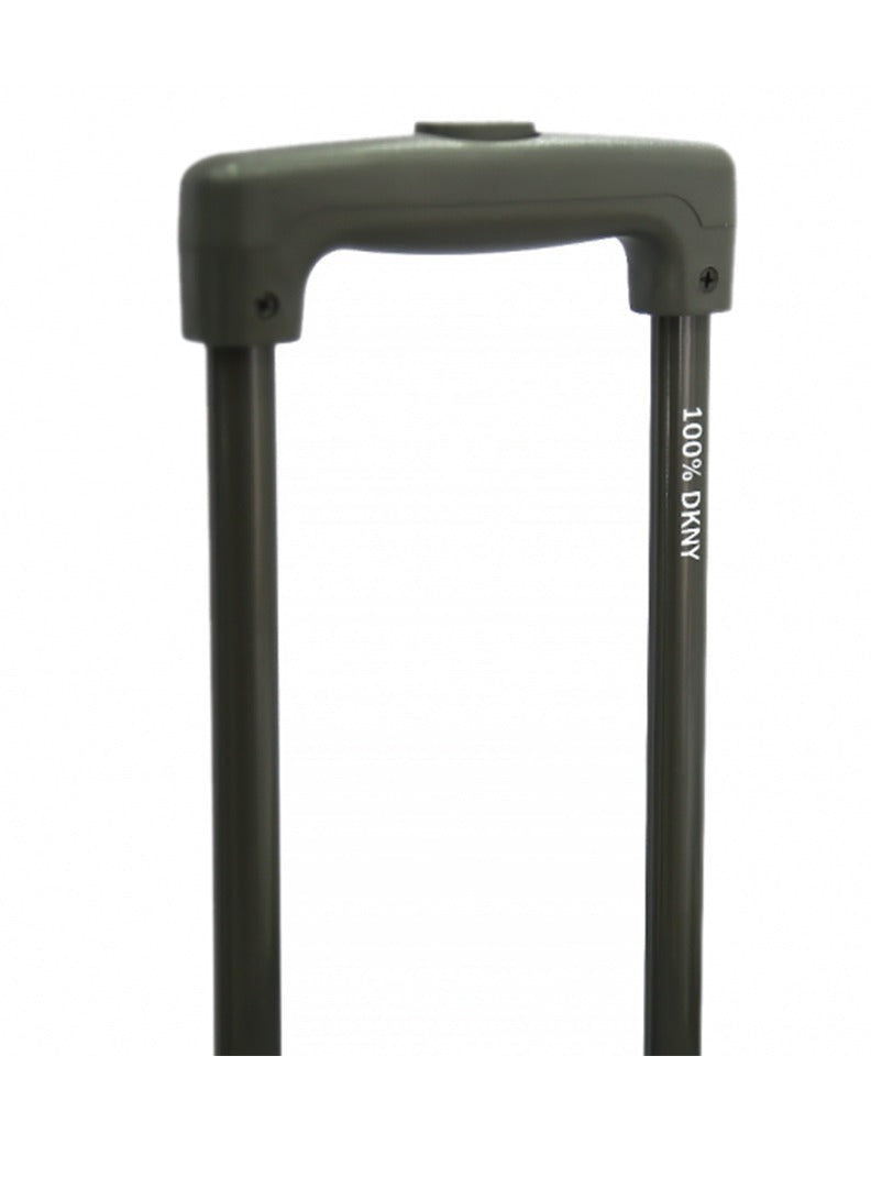 DKNY Monogram Grey Duffle Bag with Wheels | Unisex Travel Handbag with Adjustable Shoulder Strap