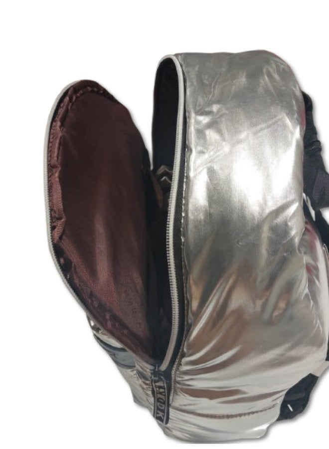 DKNY Skylight Signature Backpack – Silver – Lightweight Stylish Daily & Travel Bag