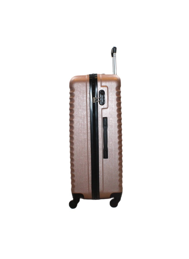 David Jones PARIS Luggage, Hardside Spinner Luggage, Ultra Lightweight ABS, 4 Double Wheels  - Rose gold/beige