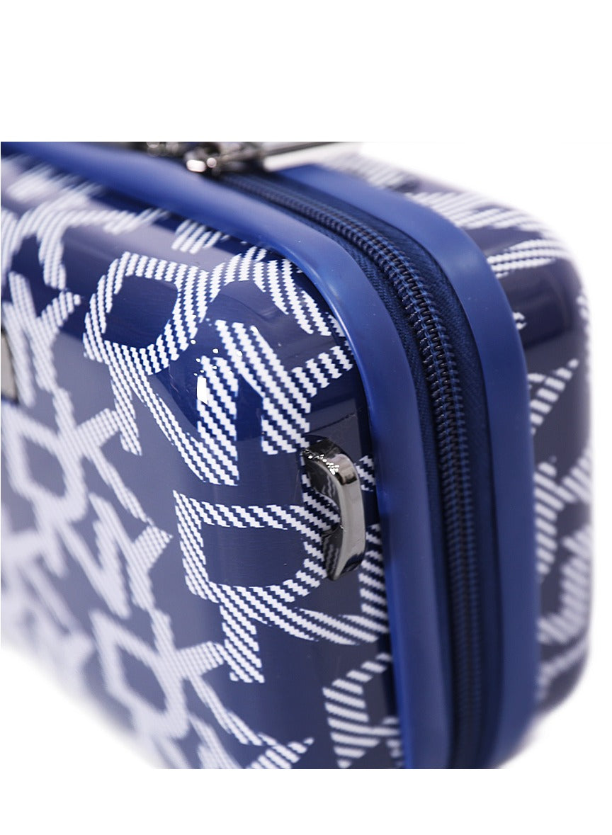 DKNY Deco Signature Beauty Case Makeup Travel Lighted Case, Cosmetic Bag Organizer Professional Adjustable Divider Storage, Waterproof Portable Make up Train Box Accessories