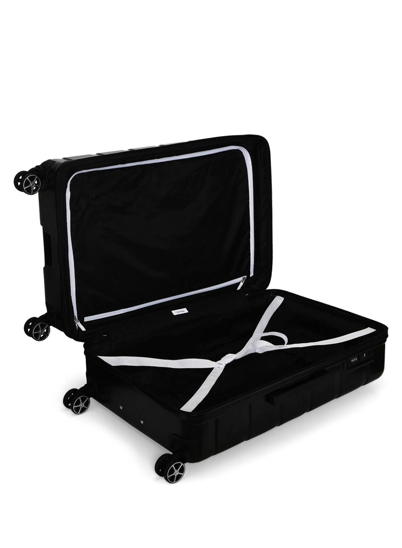 Ridge Line Hardside Spinner Luggage On Wheels, Ultra Lightweight ABS, 4 Double Wheels Color Black