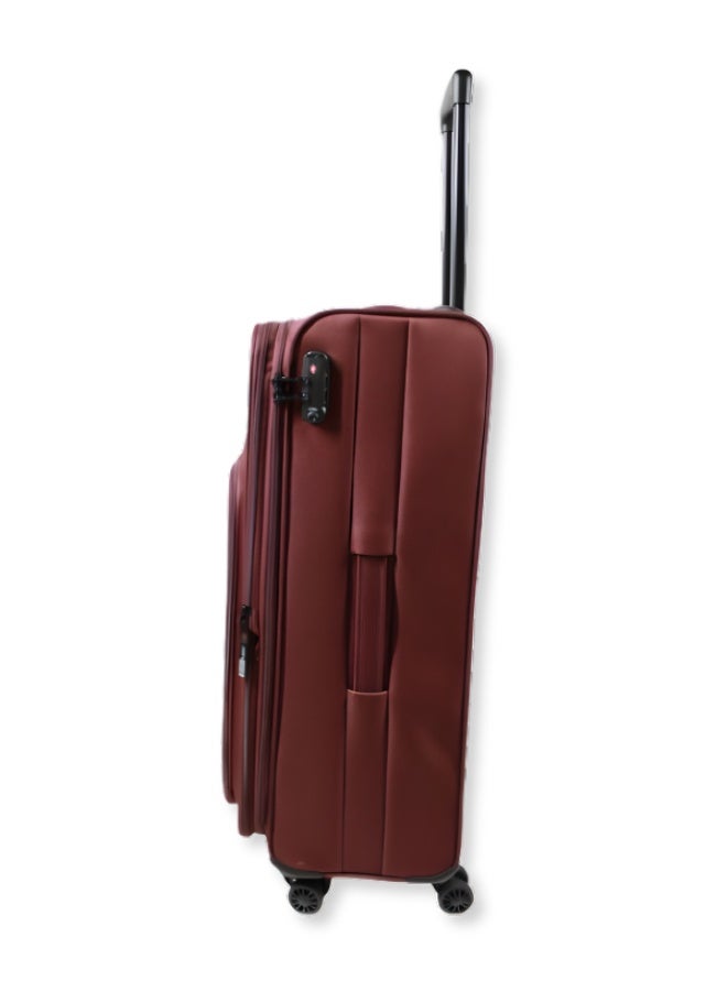 DKNY Softside Luggage on Wheels for Unisex | Ultra Lightweight ABS on with Spinner Wheels 4 Color Dark Red