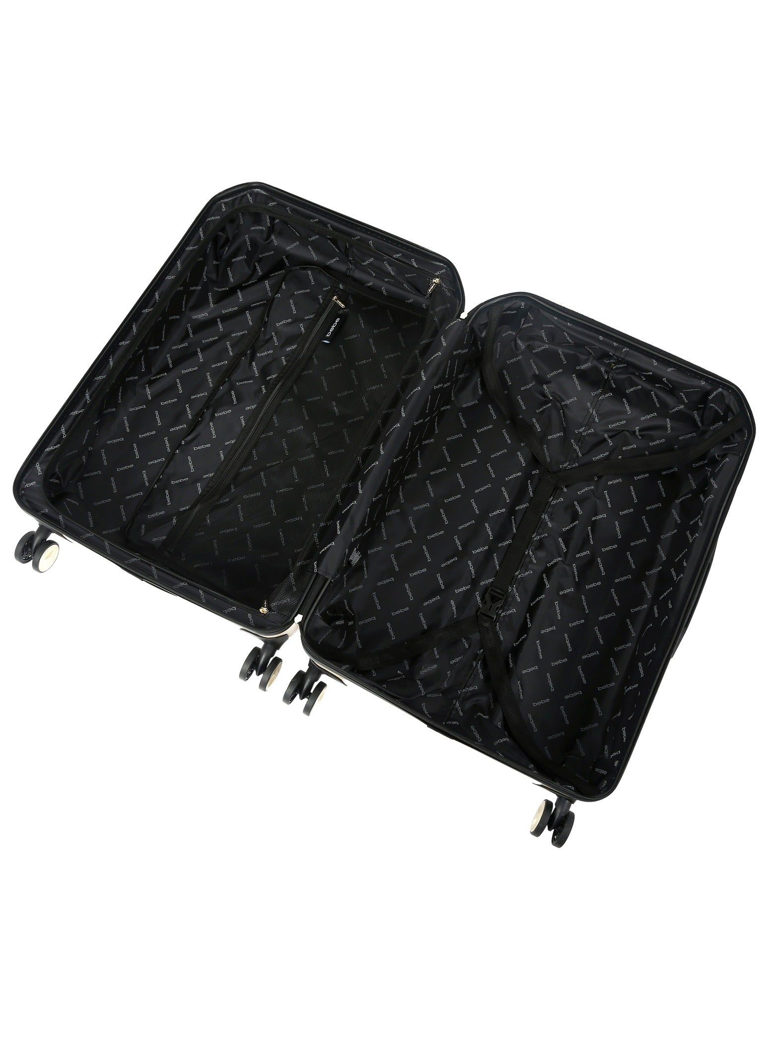 BEBE Tiara hardside luggage on wheels for unisex | ultra lightweight ABS on with spinner double wheels 4 color beige