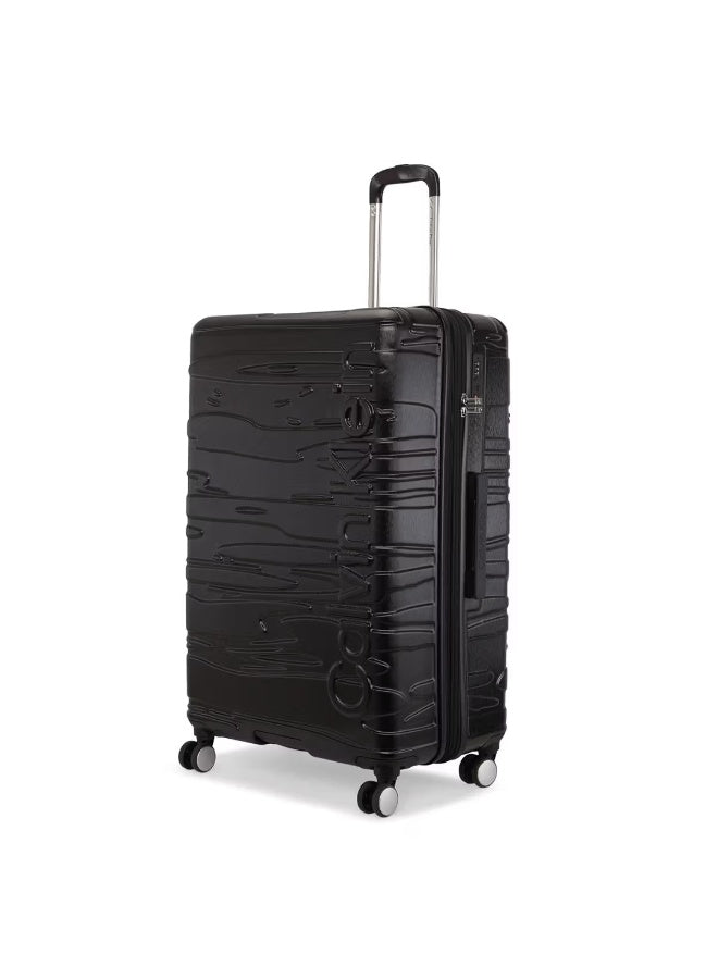 Calvin Klein State Of Flow Hardside Luggage on Wheels for Unisex | Ultra Lightweight ABS with 4 Spinner Wheels | Color Black