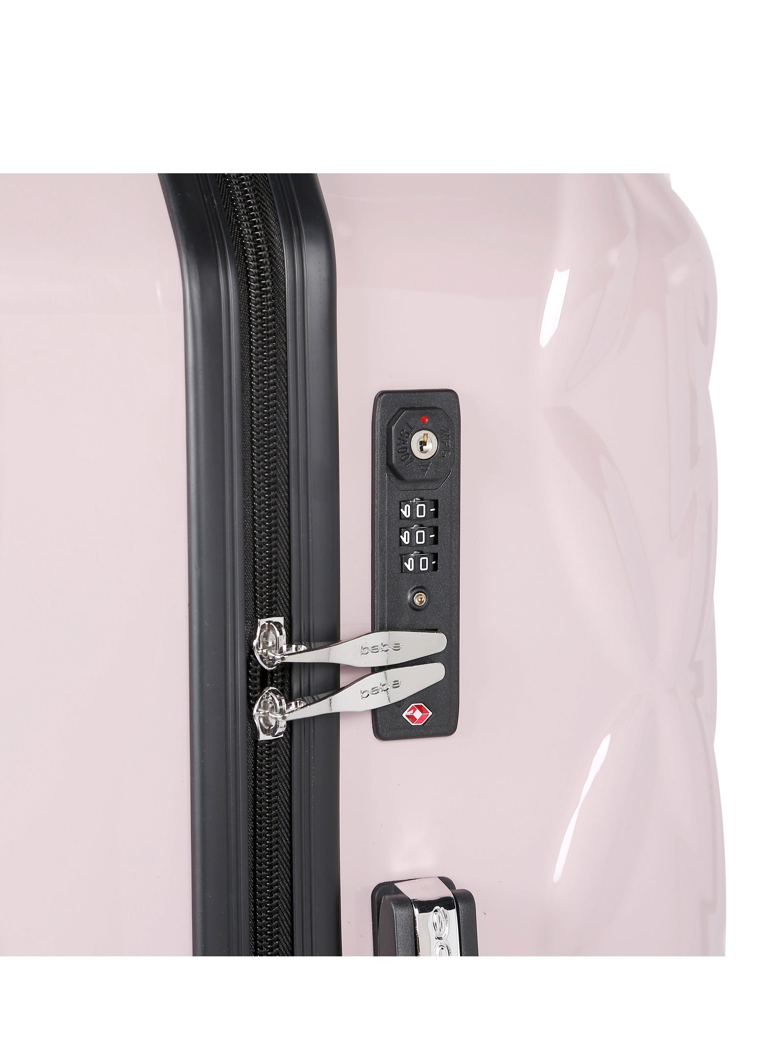 BEBE Tiara Hardside Luggage on Wheels for Unisex | Ultra Lightweight ABS on with Spinner Wheels 4 Color Rose Pink
