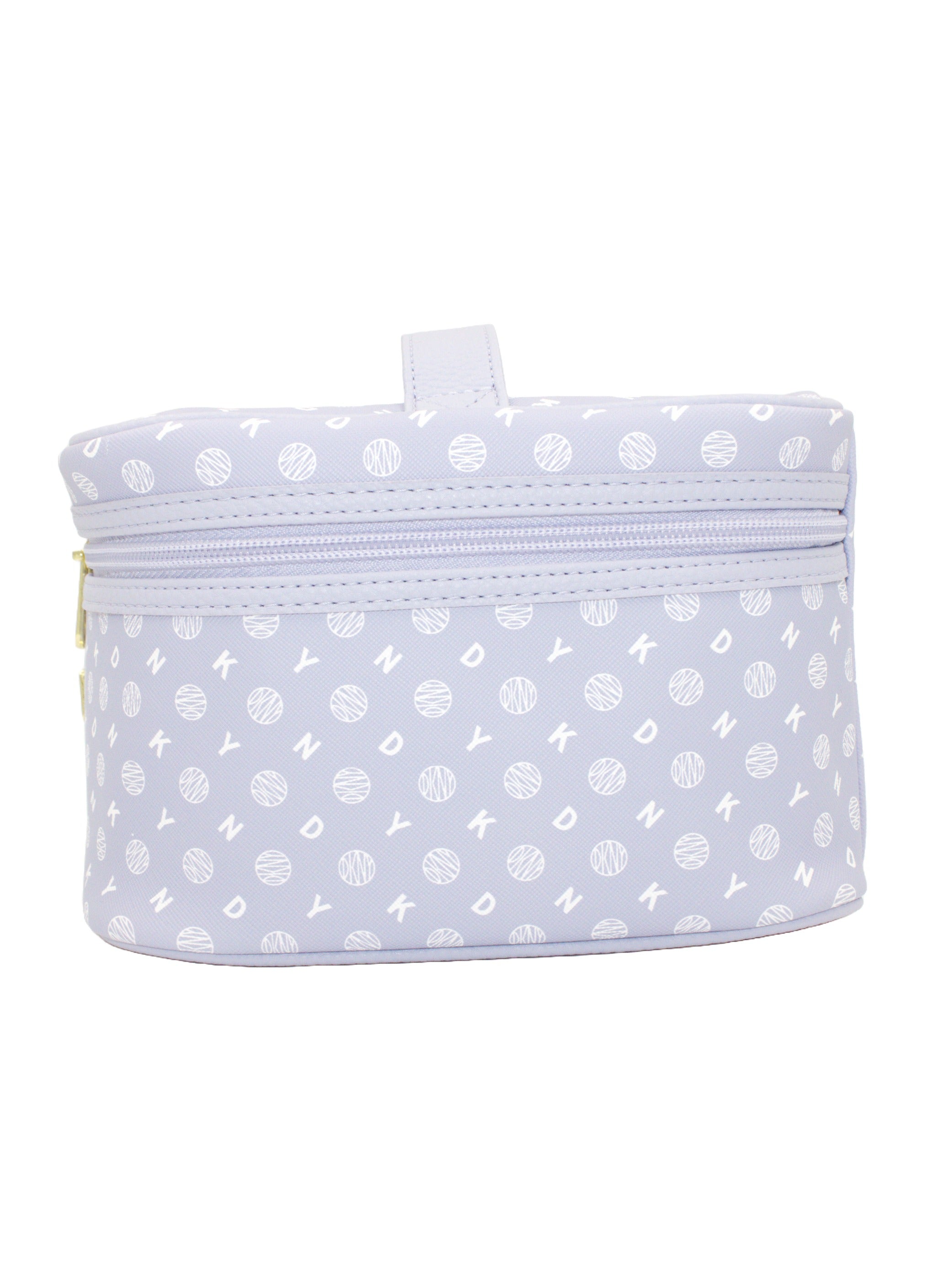 DKNY Legacy Train Case Cosmetic Bag, Travel Make up Bag Small, Small Waterproof and Lightweight Cosmetic Bag Storage Bag, Small Makeup Bag, Travel Toiletry Bag