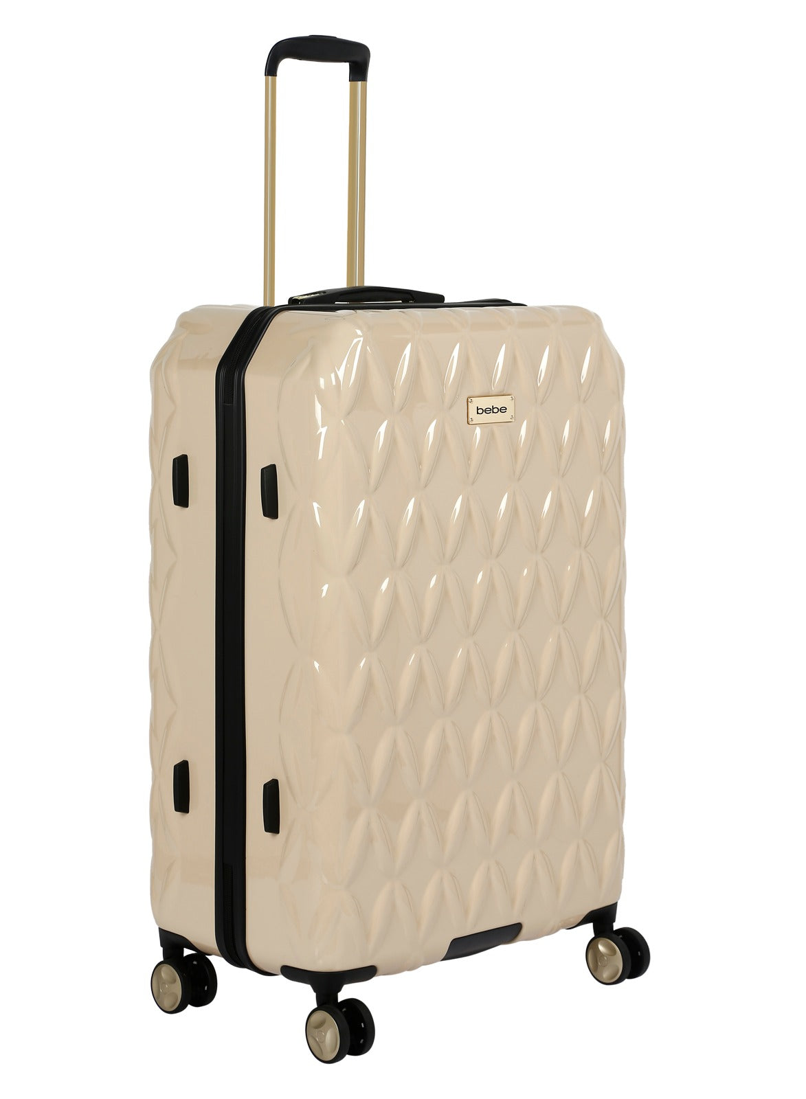 BEBE Tiara hardside luggage on wheels for unisex | ultra lightweight ABS on with spinner double wheels 4 color beige