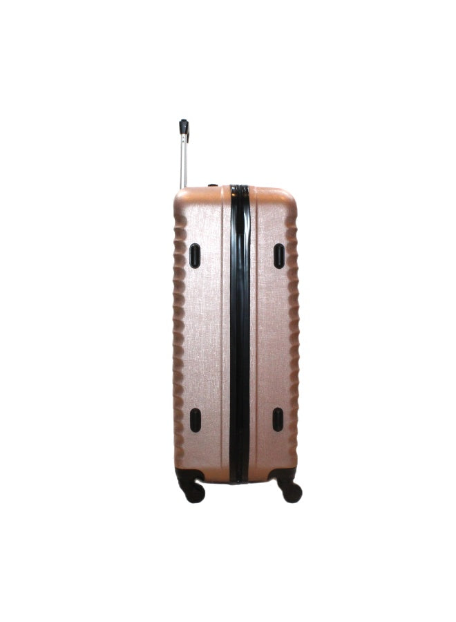 David Jones PARIS Luggage, Hardside Spinner Luggage, Ultra Lightweight ABS, 4 Double Wheels  - Rose gold/beige