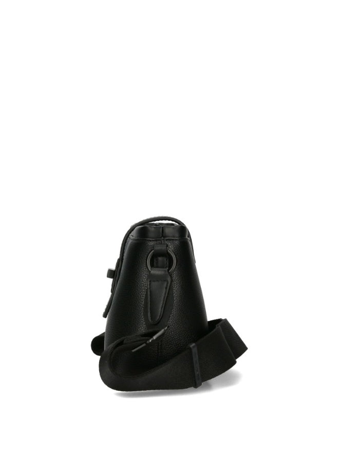 David Jones women's shoulder bag, made of faux leather, stylish crossover bag, black color