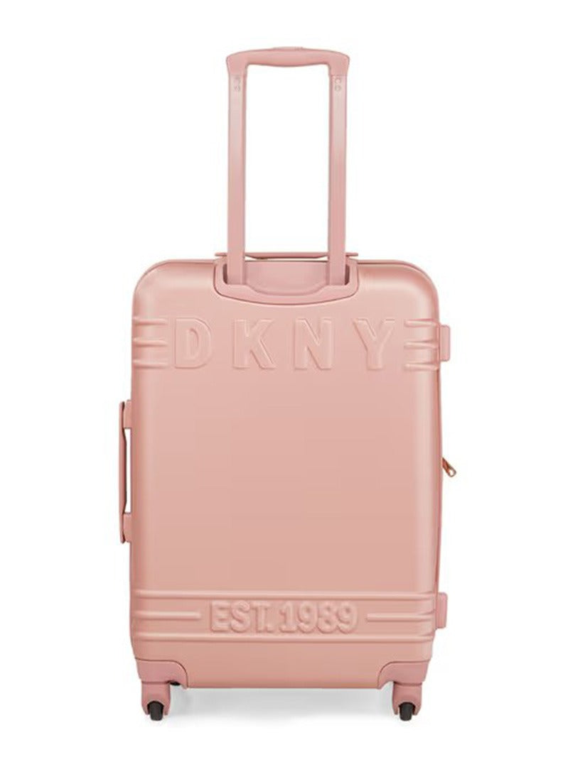 Eclipse Hard Case Luggage Trolley For Unisex ABS Lightweight 4 Double Wheeled Suitcase With Built In TSA Type Lock DK Rose