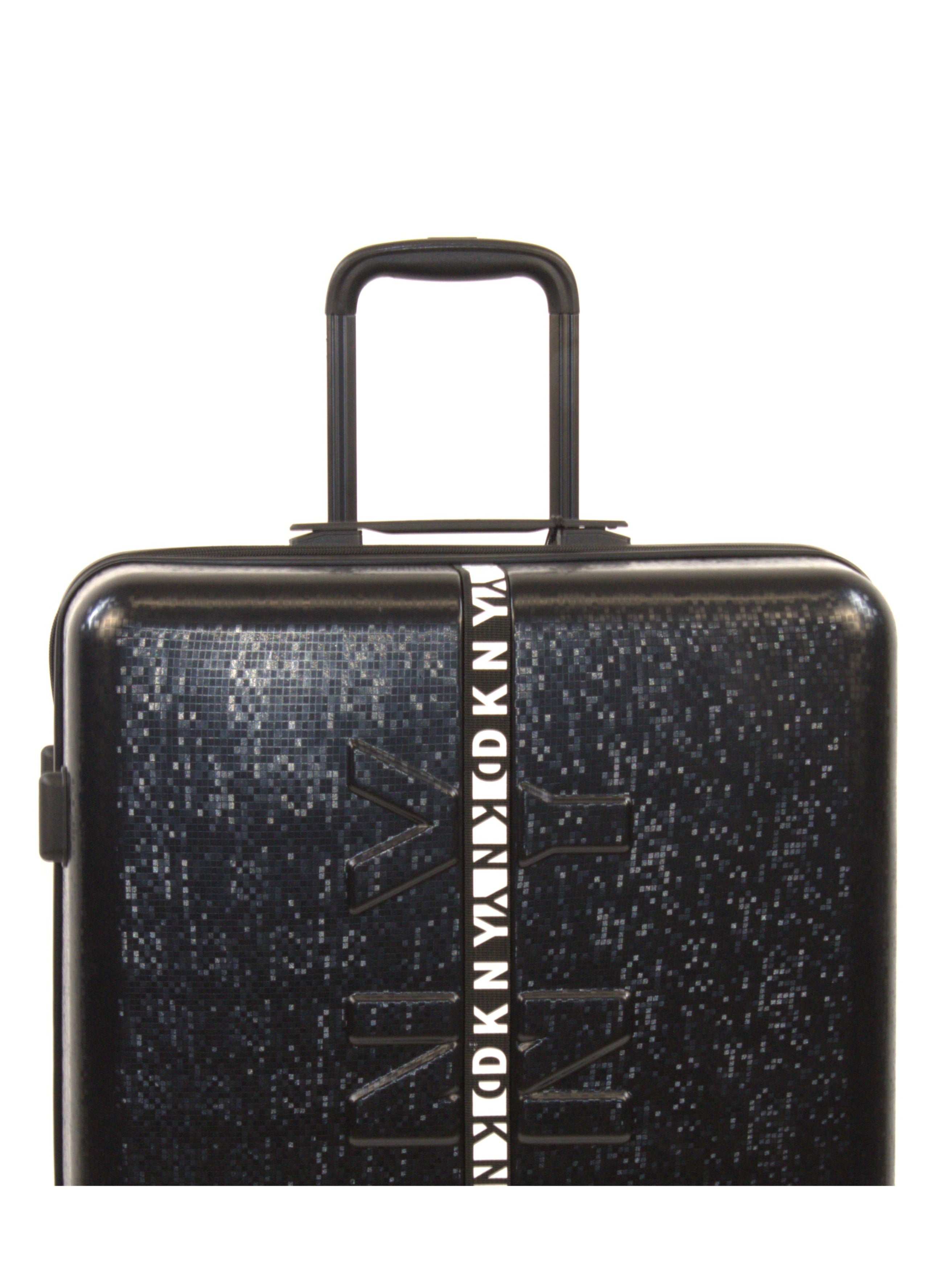 DKNY Front & Center Hardside Luggage on Wheels for Unisex | Ultra Lightweight ABS on with Spinner Double Wheels 4 Color Black