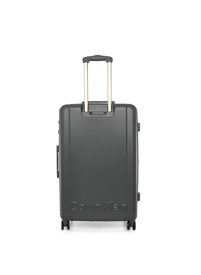 Big Monogram Hardside Spinner Luggage On Wheels, Ultra Lightweight ABS, 4 Double Wheels Color GREY