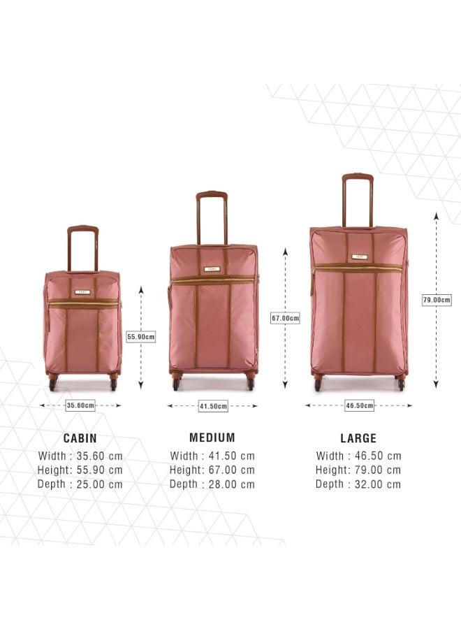 DKNY Autograph Softside Luggage on Wheels for Unisex | Ultra Lightweight ABS on with Spinner Wheels 4 Double Wheel (ROUGE, 24 Inch)