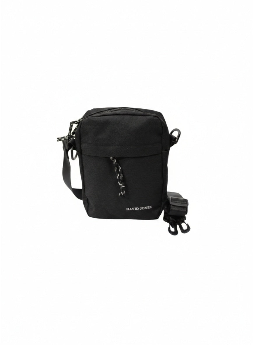 David Jones Men's Crossbody Bag Stylish and Durable Everyday Carry | Color Black(111201)