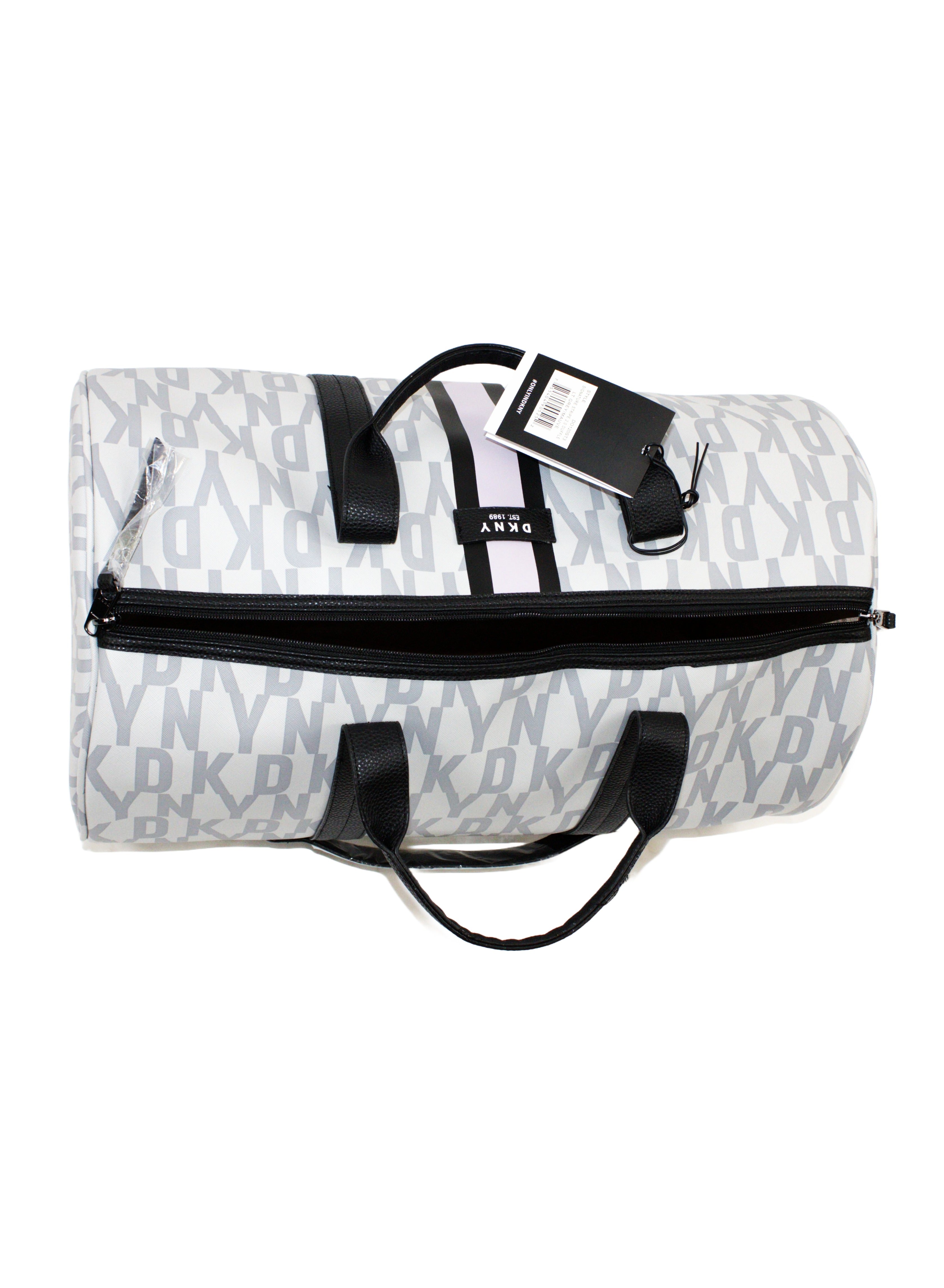 Signature Stripe 2.0 Duffle Bags for Unisex | Ultra Lightweight Travel, Sports & Gym Duffle Bags Color LT GREY/MAUVE