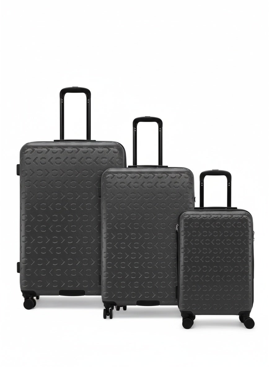 Calvin Klein Fly Control 3-Piece Hardsided Luggage Set on Wheels for Unisex | Ultra Lightweight ABS with Spinner Wheels 4 Color Granite Grey
