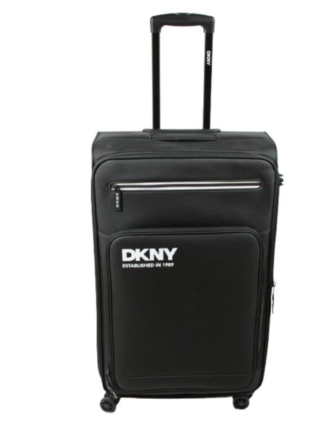 DKNY Established Softside Luggage on Wheels for Unisex | Ultra Lightweight ABS on with Spinner Wheels 4 Color Black