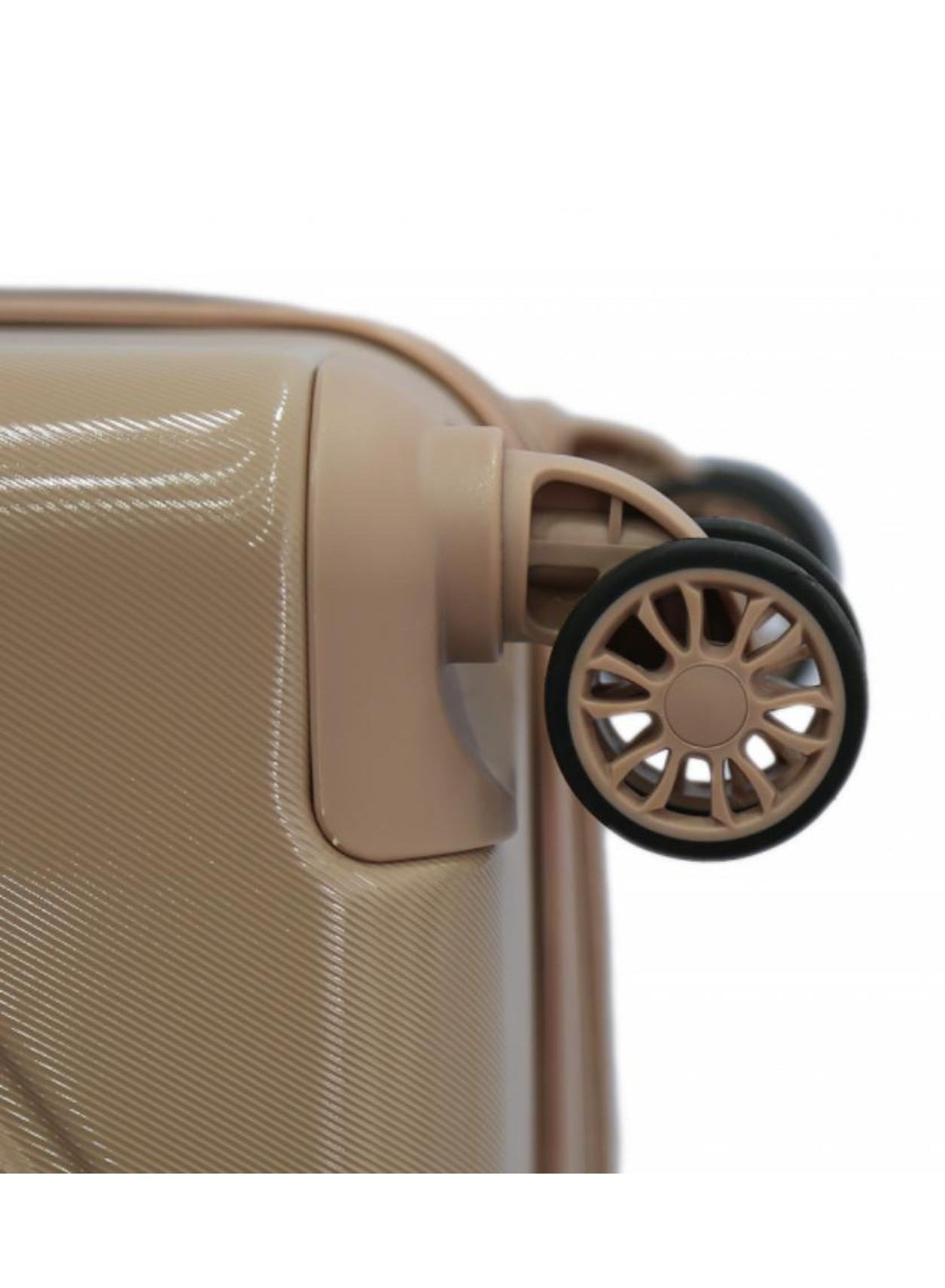 Bias HS Hard Case Luggage Trolley for Unisex ABS Lightweight 4 Double Wheeled Suitcase With Built In TSA Type Lock Color Cappuccino