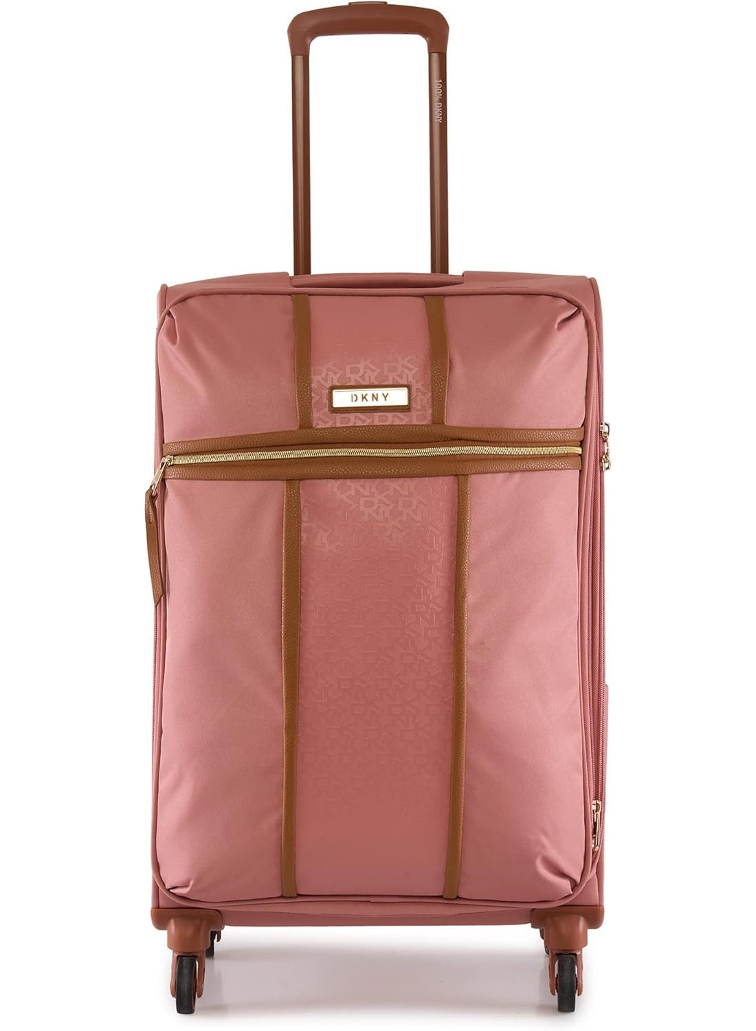 DKNY Autograph Softside Luggage on Wheels for Unisex | Ultra Lightweight ABS on with Spinner Wheels 4 Double Wheel (ROUGE, 24 Inch)