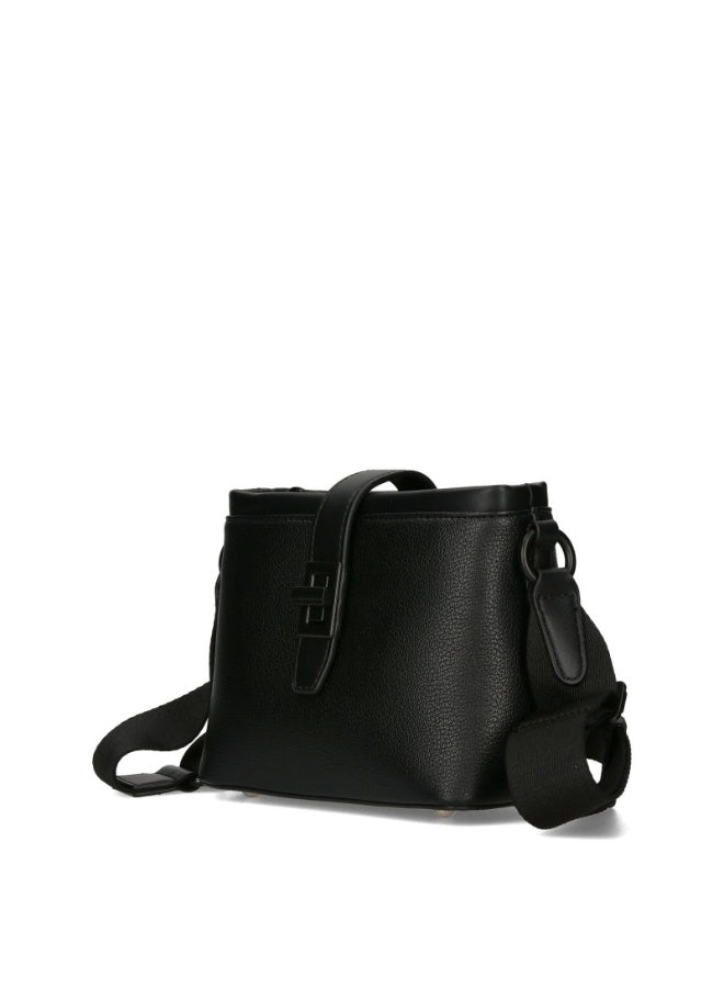 David Jones women's shoulder bag, made of faux leather, stylish crossover bag, black color