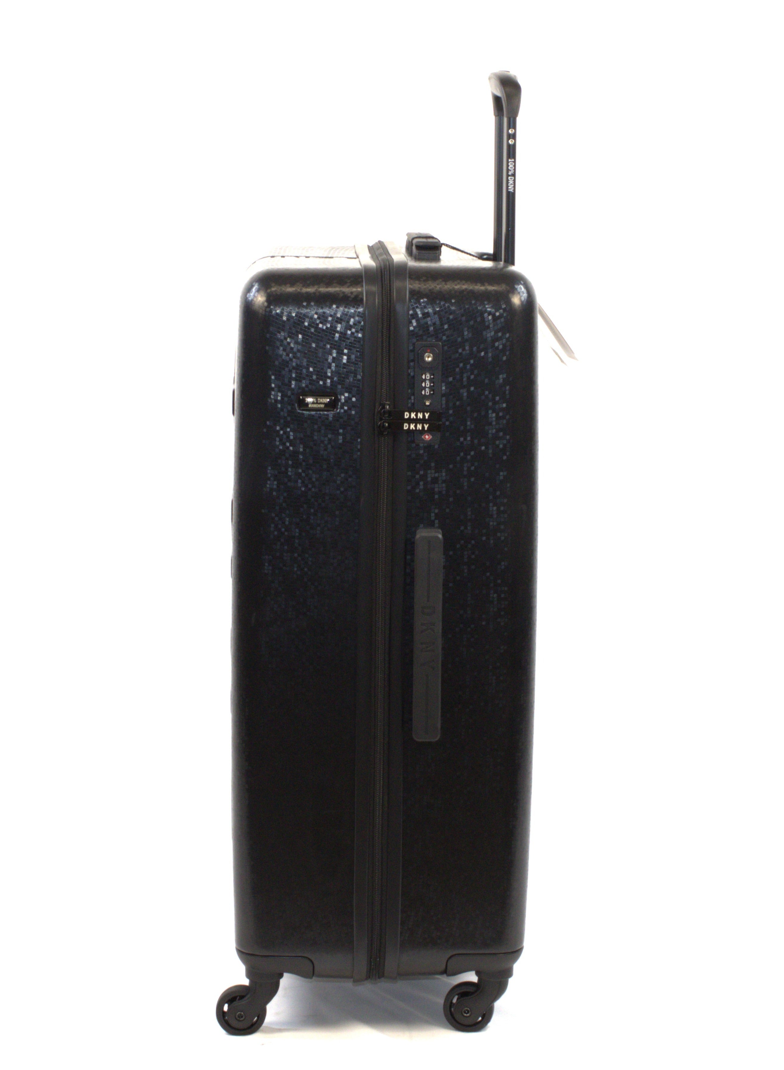 DKNY Front & Center Hardside Luggage on Wheels for Unisex | Ultra Lightweight ABS on with Spinner Double Wheels 4 Color Black