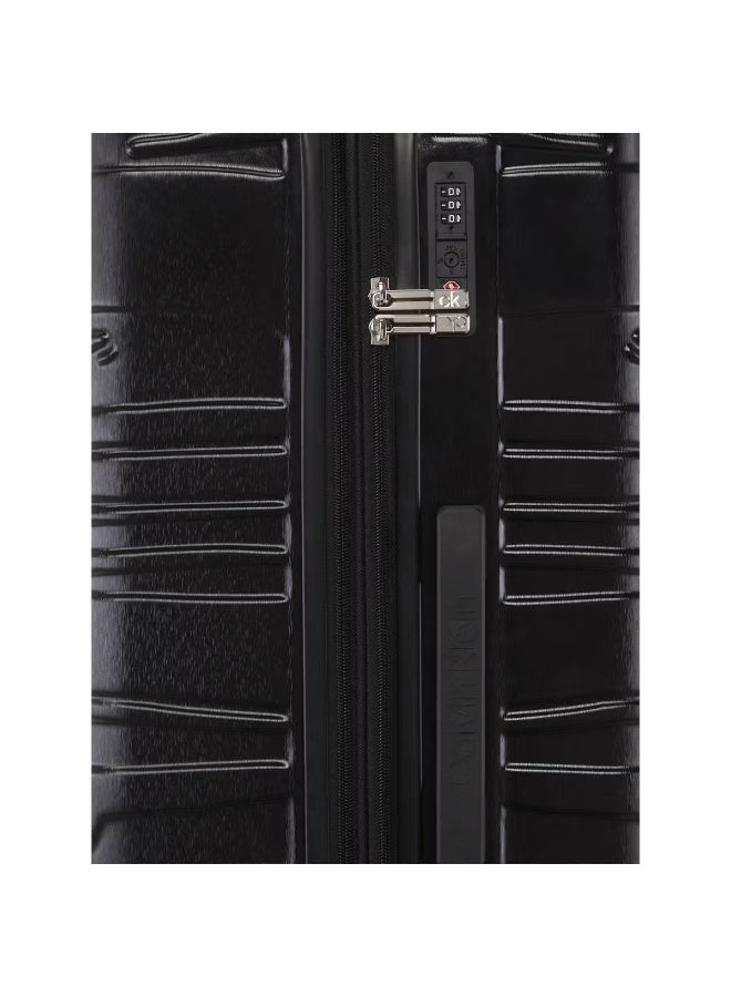 Calvin Klein State Of Flow Hardside Luggage on Wheels for Unisex | Ultra Lightweight ABS with 4 Spinner Wheels | Color Black