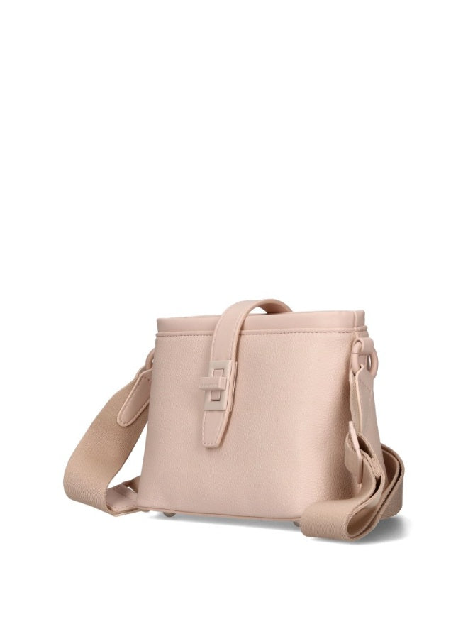 David Jones Shoulder Bag for Women, faux Leather Hobo Crossover Fashion Handbag Purse Color OATMEAL BEIGE