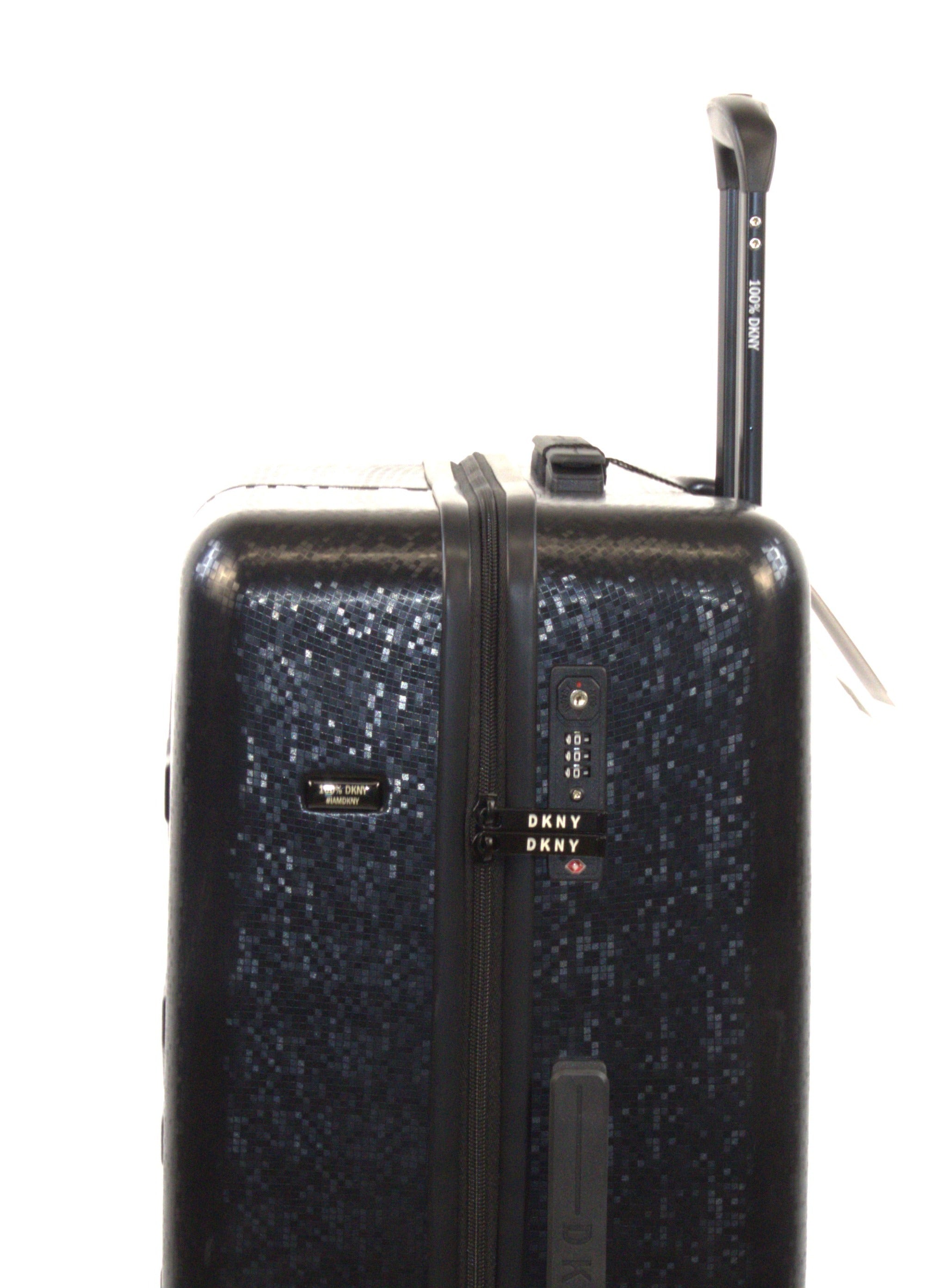 DKNY Front & Center Hardside Luggage on Wheels for Unisex | Ultra Lightweight ABS on with Spinner Double Wheels 4 Color Black