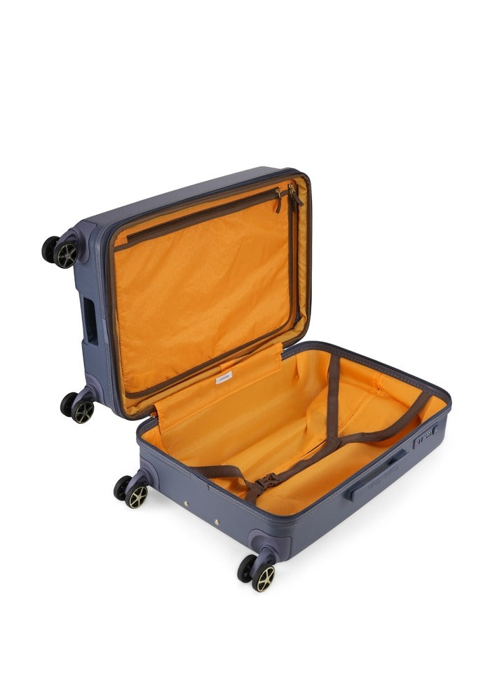 Big Monogram Hardside Spinner Luggage On Wheels, Ultra Lightweight ABS, 4 Double Wheels Color DENIM