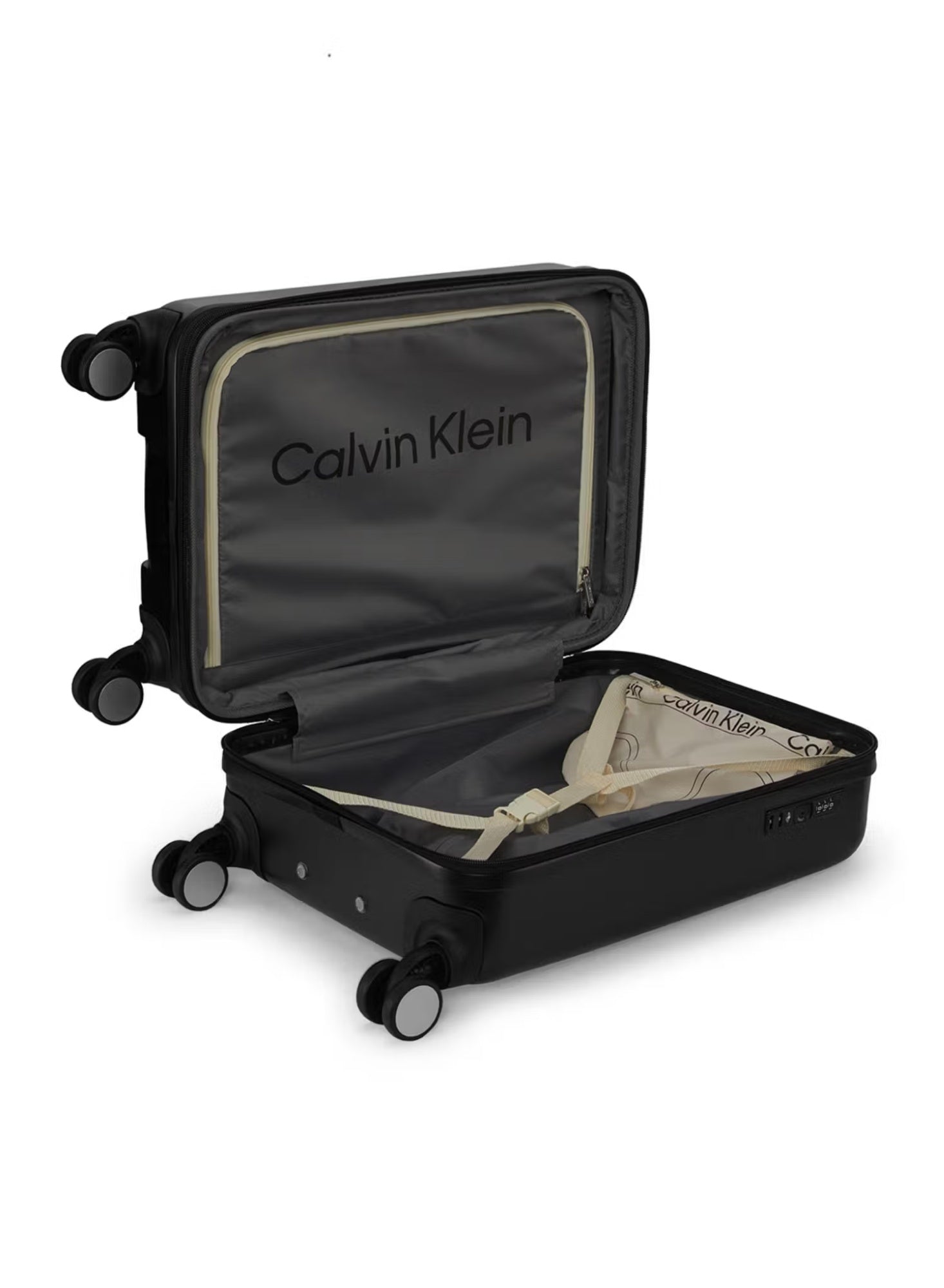 Calvin Klein In Stereo Hardside Luggage on Wheels for Unisex | Ultra Lightweight ABS with 4 Spinner Wheels|Color Black
