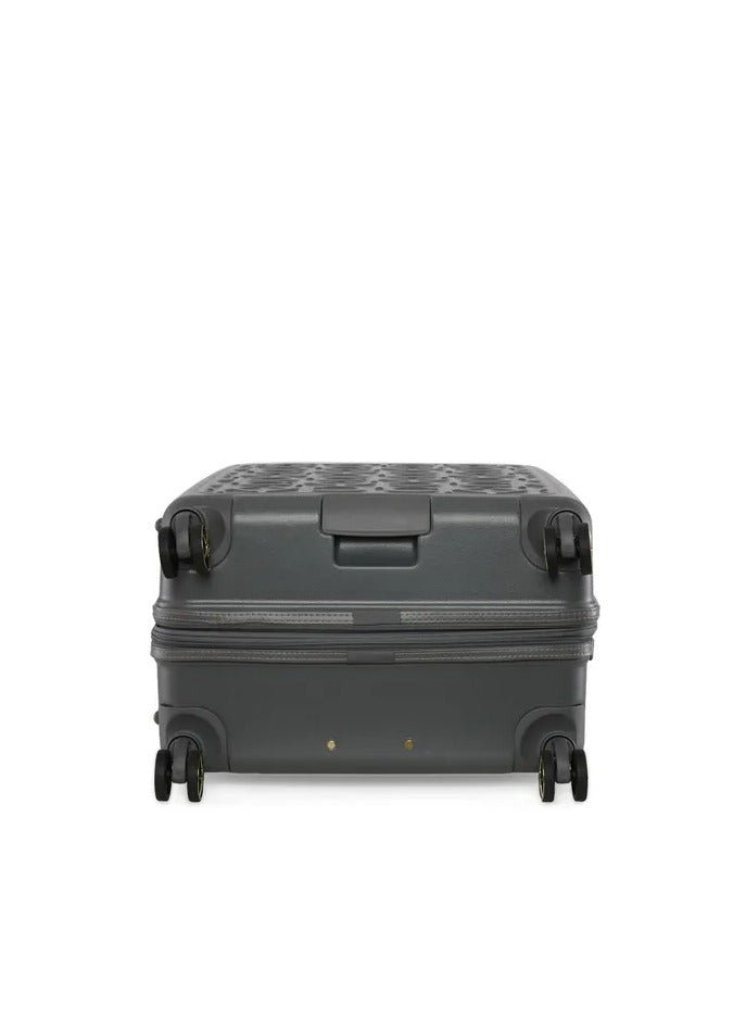 Big Monogram Hardside Spinner Luggage On Wheels, Ultra Lightweight ABS, 4 Double Wheels Color GREY