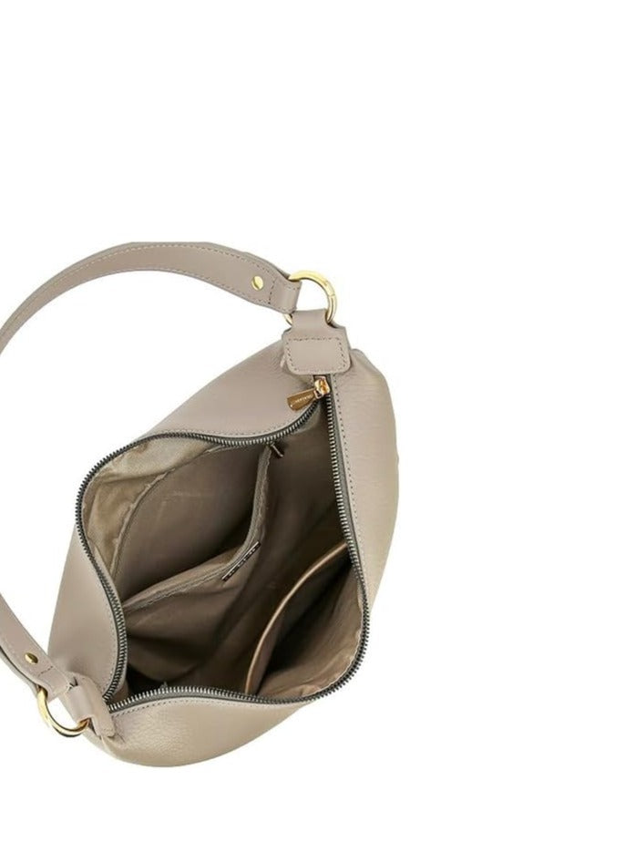 David Jones Shoulder Bag for Women, faux Leather Hobo Crossover Fashion Handbag Purse Color Beige