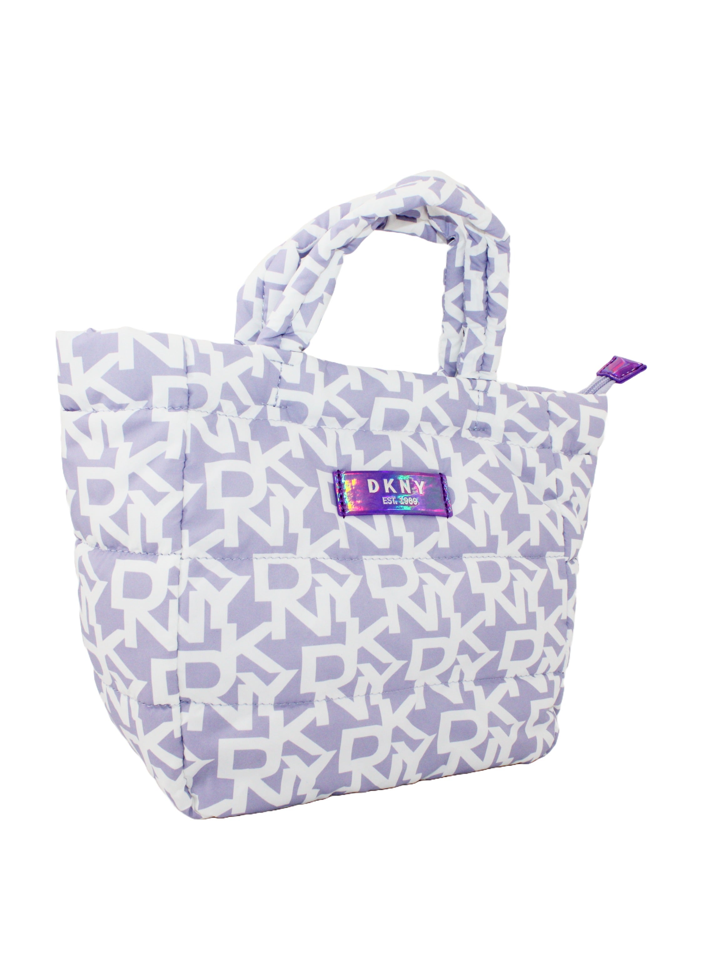 DKNY Signature Puffer Mini Tote Cosmetic Bag, Travel Make up Bag Small, Small Lightweight Cosmetic Bag Storage Bag, Small Makeup Bag, Travel Toiletry Bag