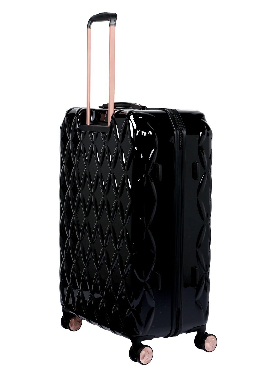 Bebe Tiara Hardside Luggage on Wheels for Unisex | Ultra Lightweight ABS on with Spinner Wheels 4 Color Black/Rose Gold