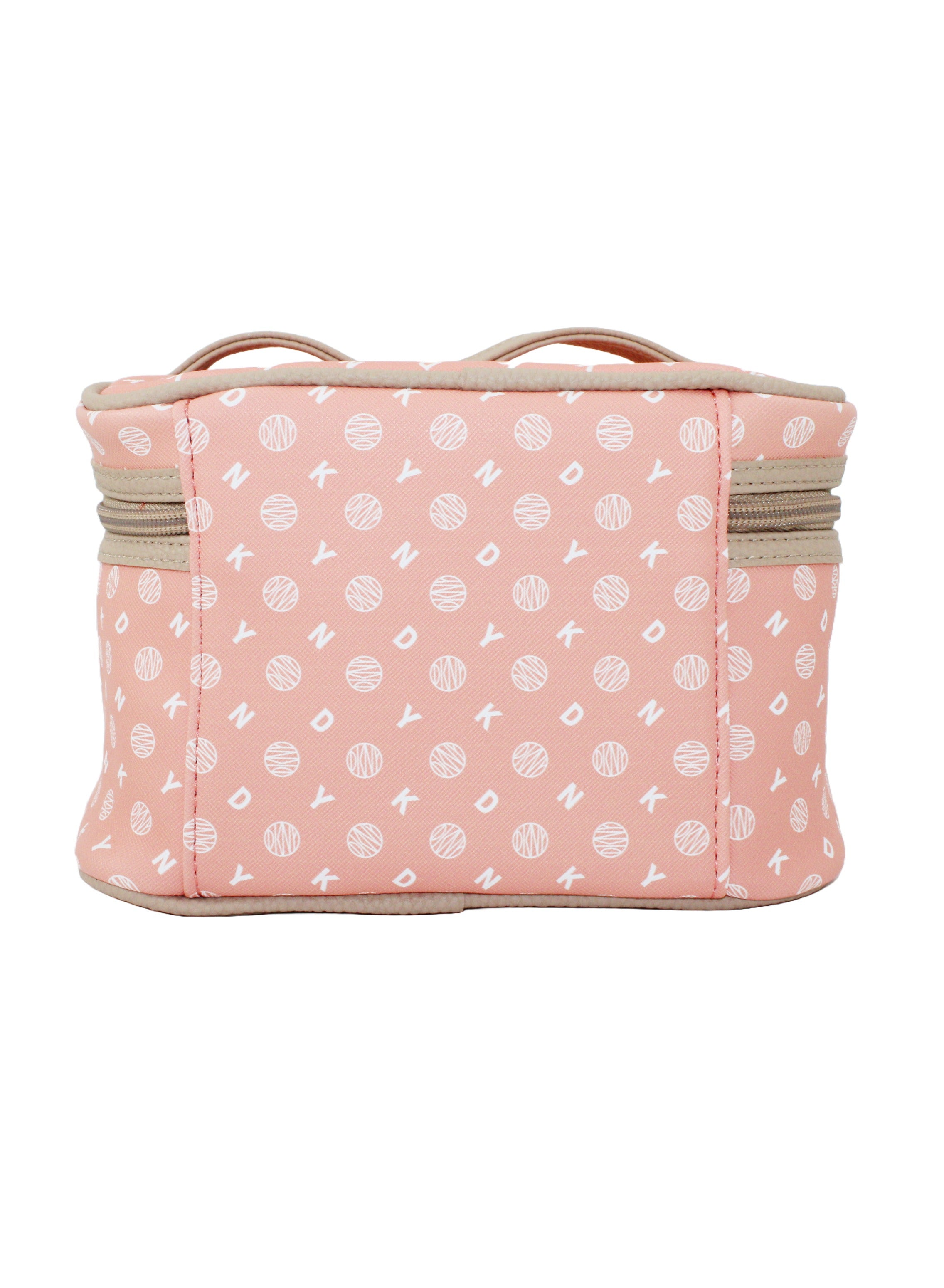 DKNY Legacy Train Case Cosmetic Bag, Travel Make up Bag Small, Small Waterproof and Lightweight Cosmetic Bag Storage Bag, Small Makeup Bag, Travel Toiletry Bag