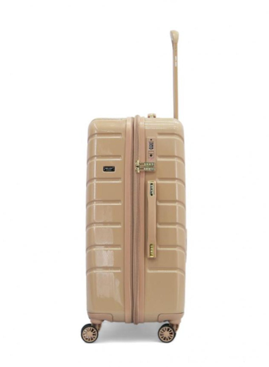 Bias HS Hard Case Luggage Trolley for Unisex ABS Lightweight 4 Double Wheeled Suitcase With Built In TSA Type Lock Color Cappuccino