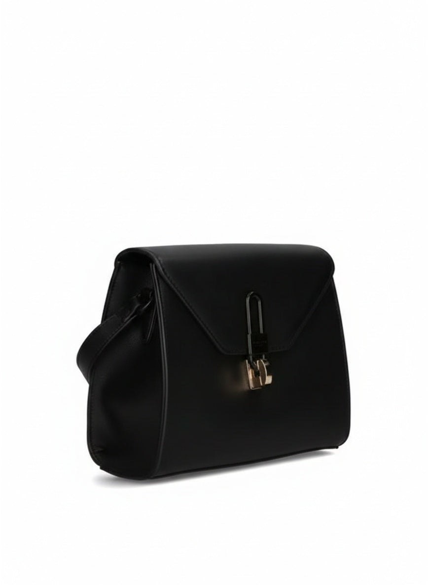 David Jones Shoulder Bag for Women, faux Leather Hobo Crossover Fashion Handbag Purse Color BLACK