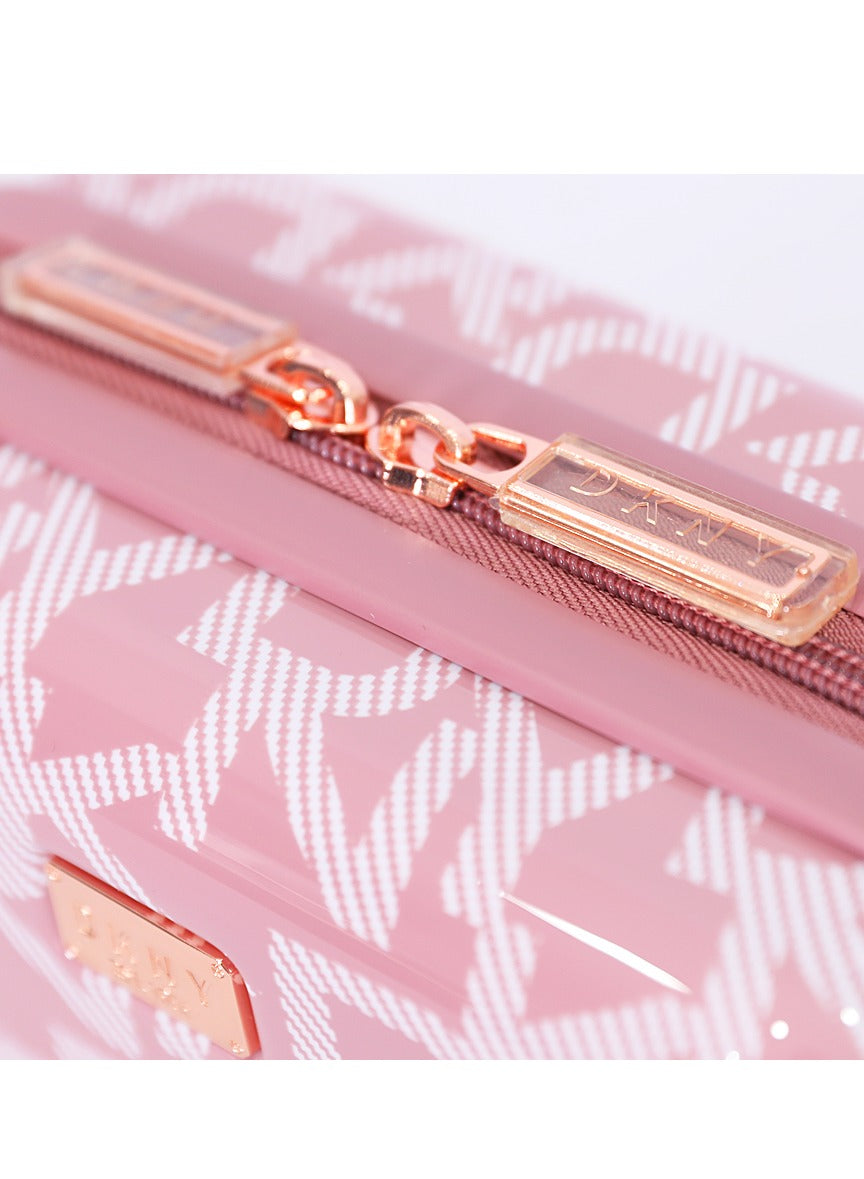 DKNY Deco Signature Beauty Case Makeup Travel Lighted Case, Cosmetic Bag Organizer Professional Adjustable Divider Storage, Waterproof Portable Make up Train Box Accessories