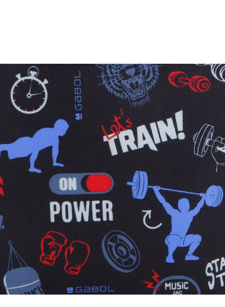 Black Printed Pencil Case Sporty Design