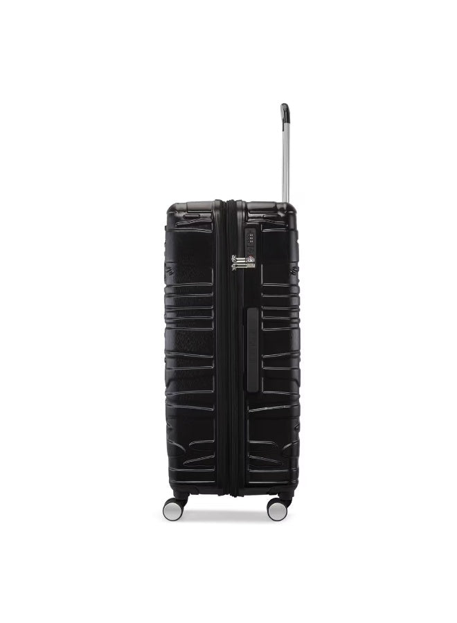 Calvin Klein State Of Flow Hardside Luggage on Wheels for Unisex | Ultra Lightweight ABS with 4 Spinner Wheels | Color Black