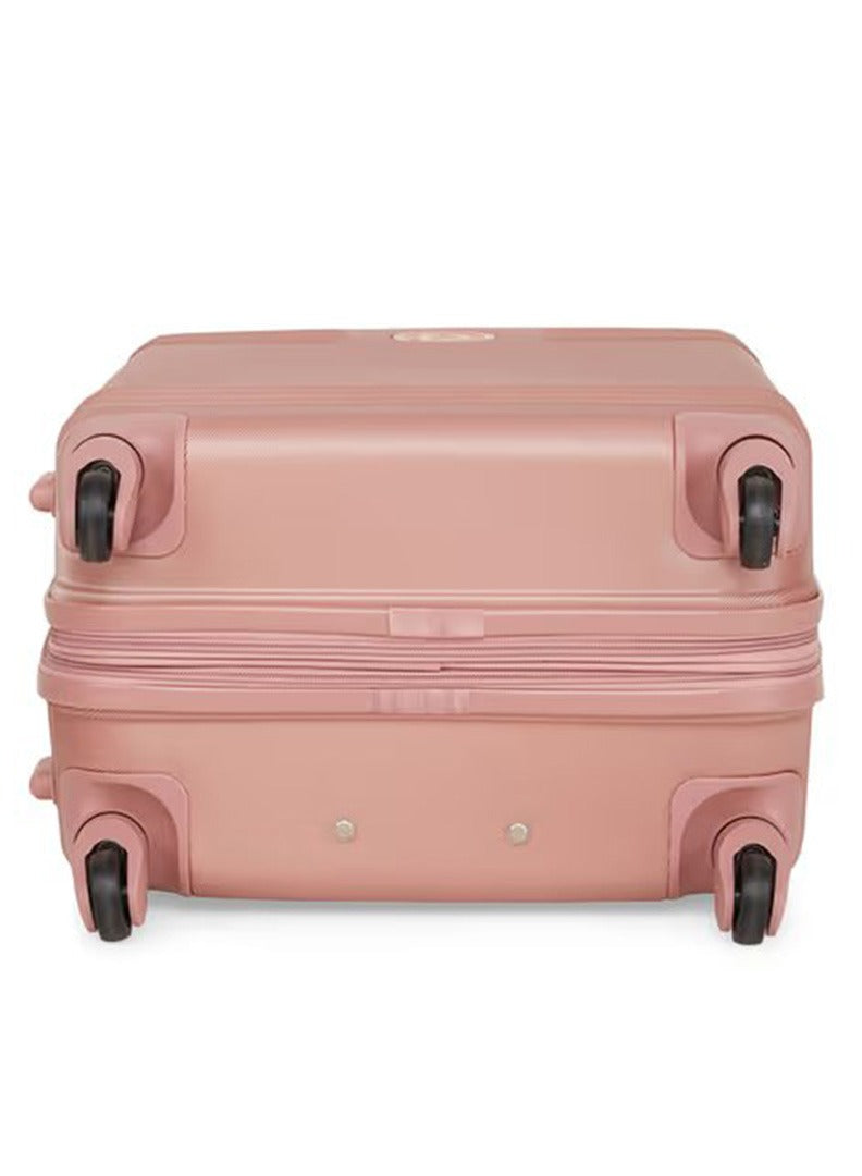 Eclipse Hard Case Luggage Trolley For Unisex ABS Lightweight 4 Double Wheeled Suitcase With Built In TSA Type Lock DK Rose
